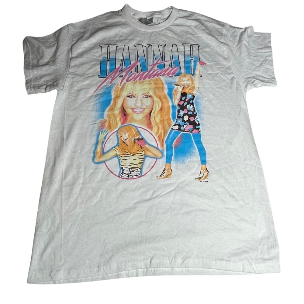 Hannah Montana T‎ Shirt Gildan White Medium Nostalgic Graphic Tee